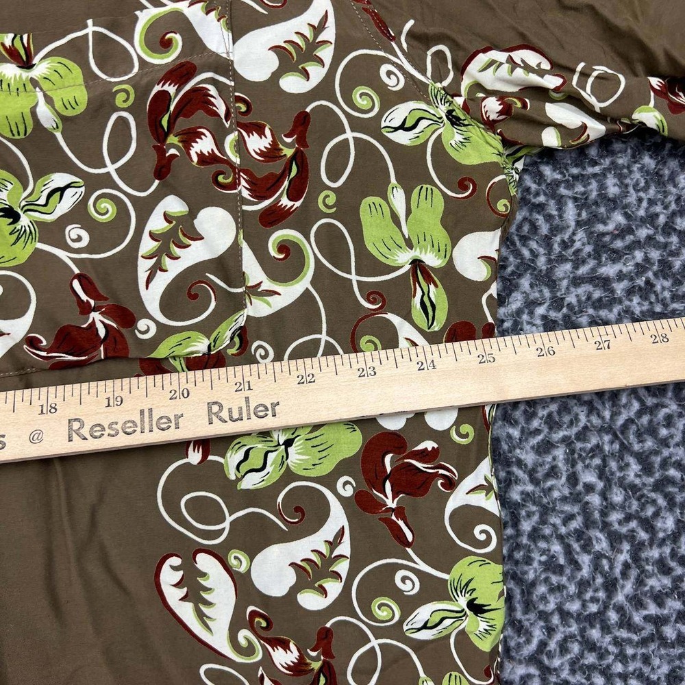 Vintage Jamaica Button Up Shirt Men XXL Brown Hawaiian Floral Short Sleeve - Picture 6 of 8